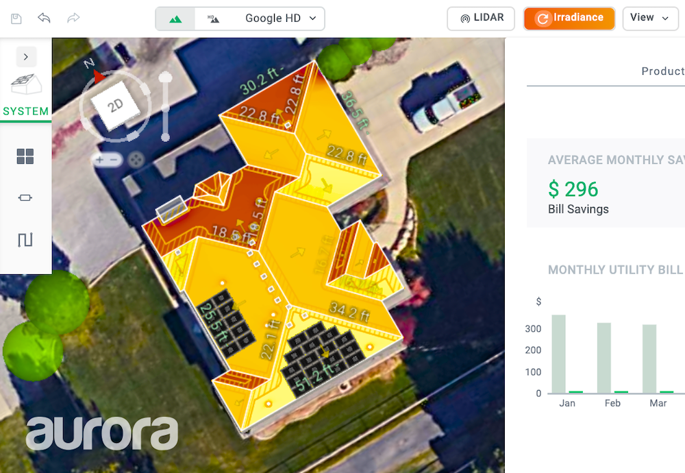 Aurora Solar Platform screenshot