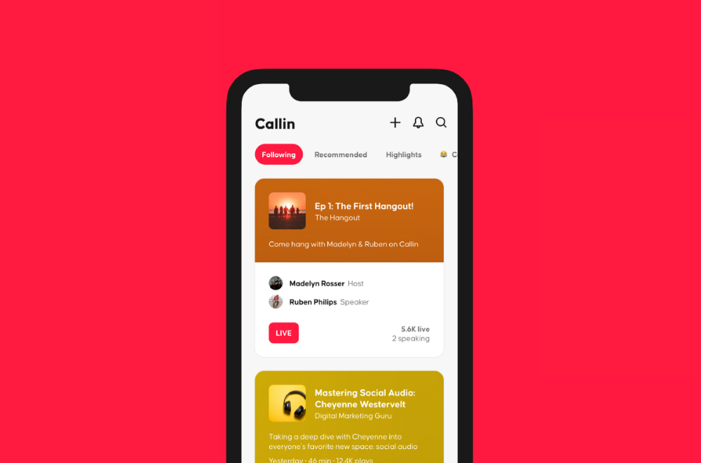 Unlike other live audio platforms like Clubhouse or Twitter Spaces, Callin’s vertical stack provides users with all the necessary tools for recording, editing, publishing and sharing their own podcasts. 