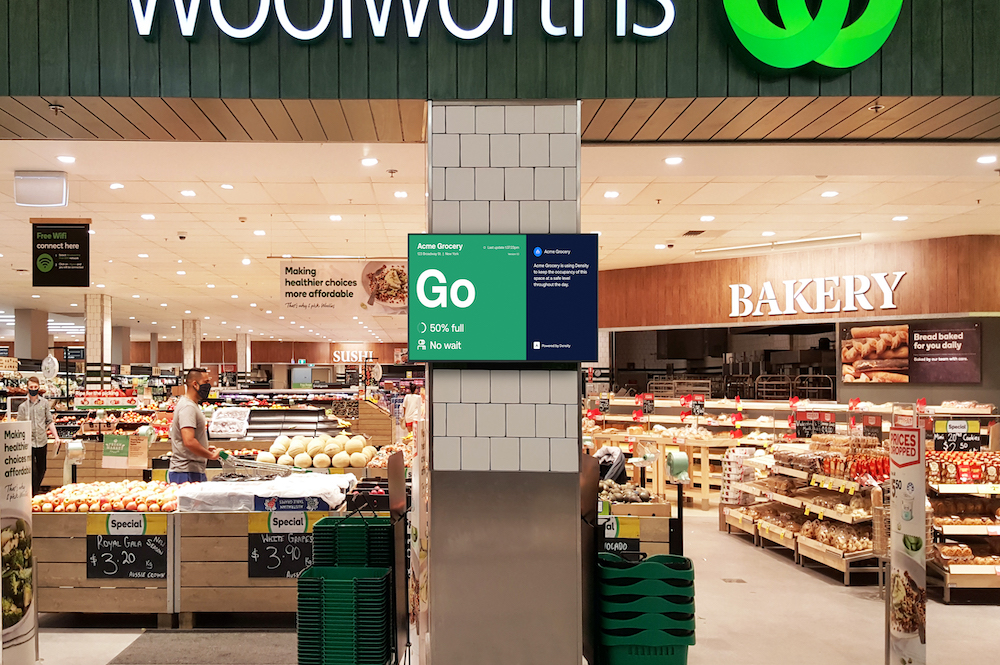 Density's platform being utilized in a grocery store to count customers.