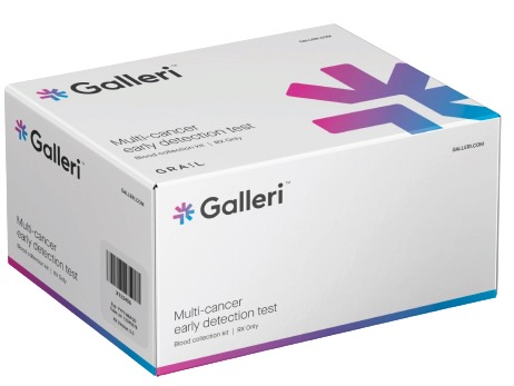 Photo of the Galleri test’s packaging.