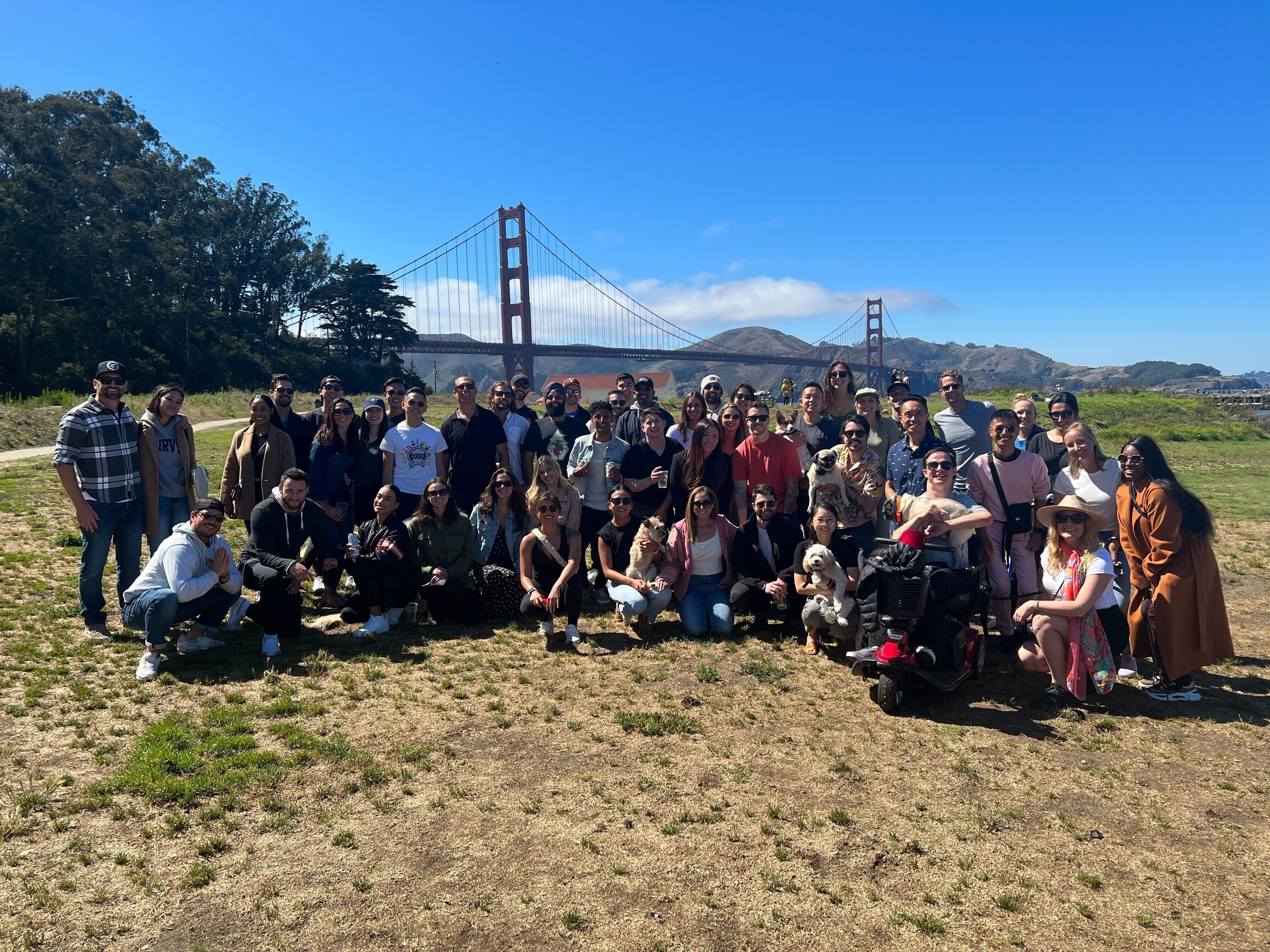 Braze team at the Golden Gate Bridge