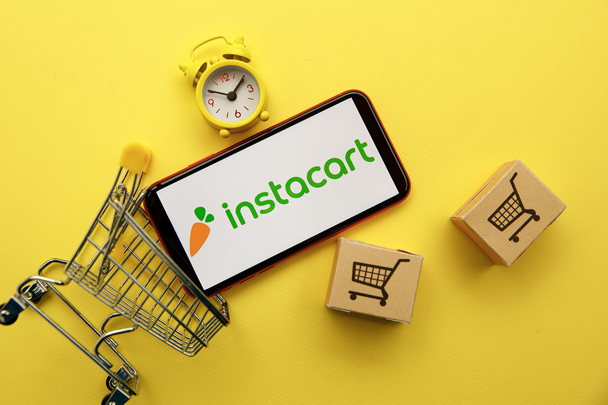 Instacart logo on a mobile phone