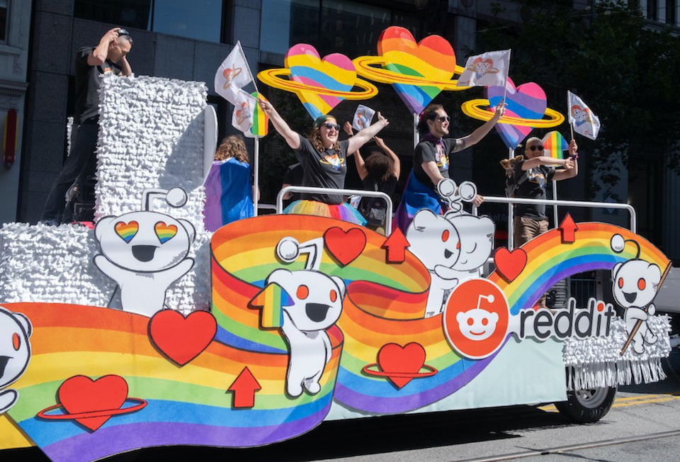 Reddit team Pride parade