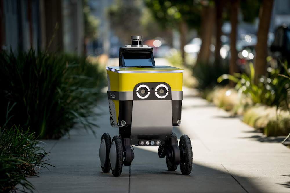 A Serve Robotics service vehicle takes to the streets of Los Angeles.