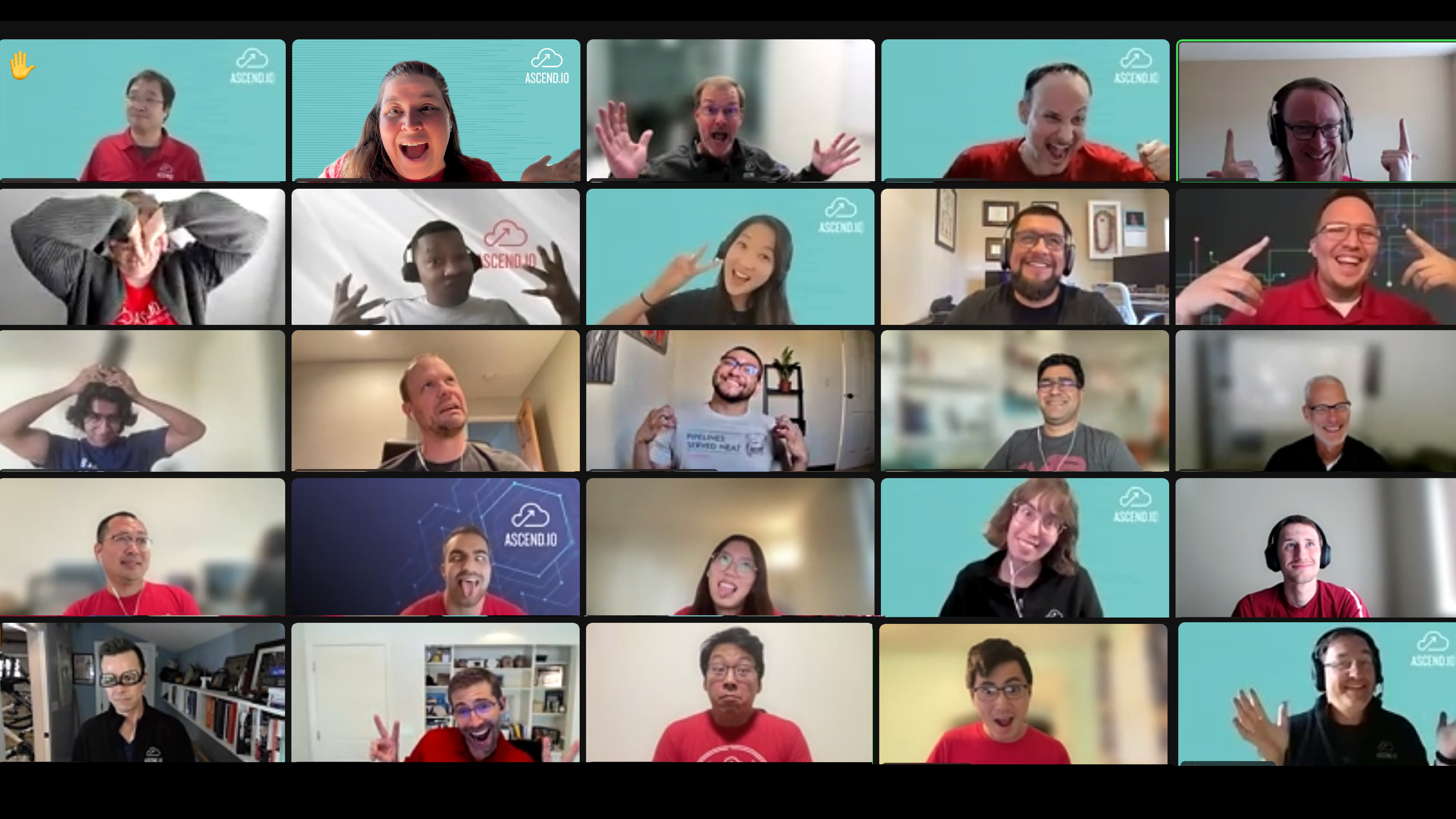 The Ascend team on a video call
