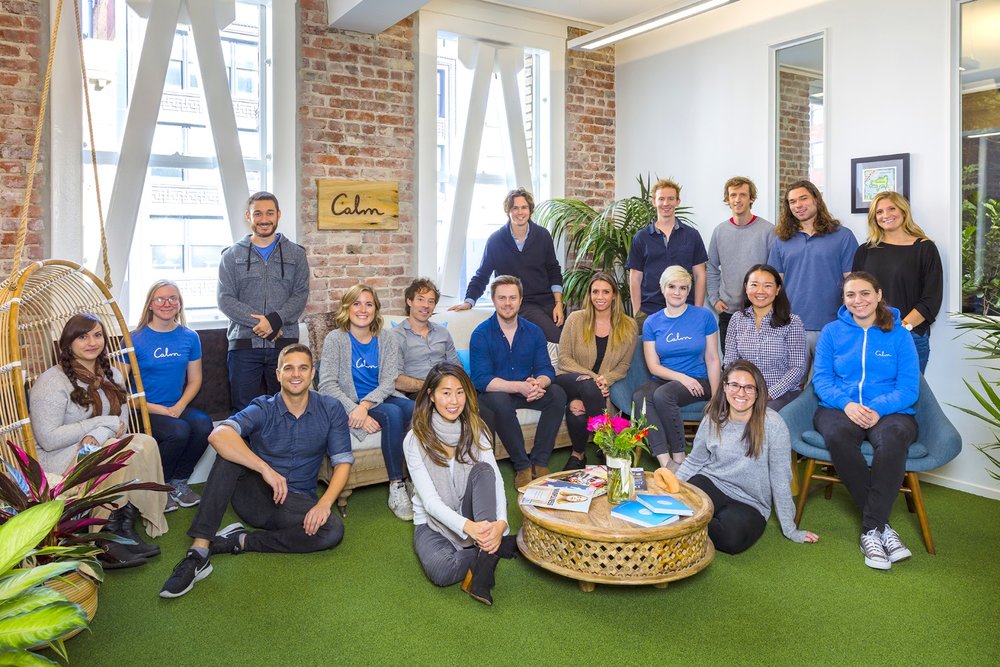 A photo of the team at Calm's headquarters.
