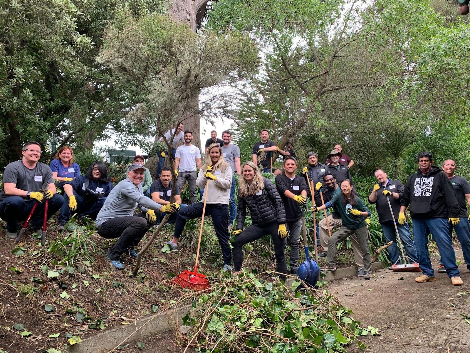PagerDuty employees plant trees