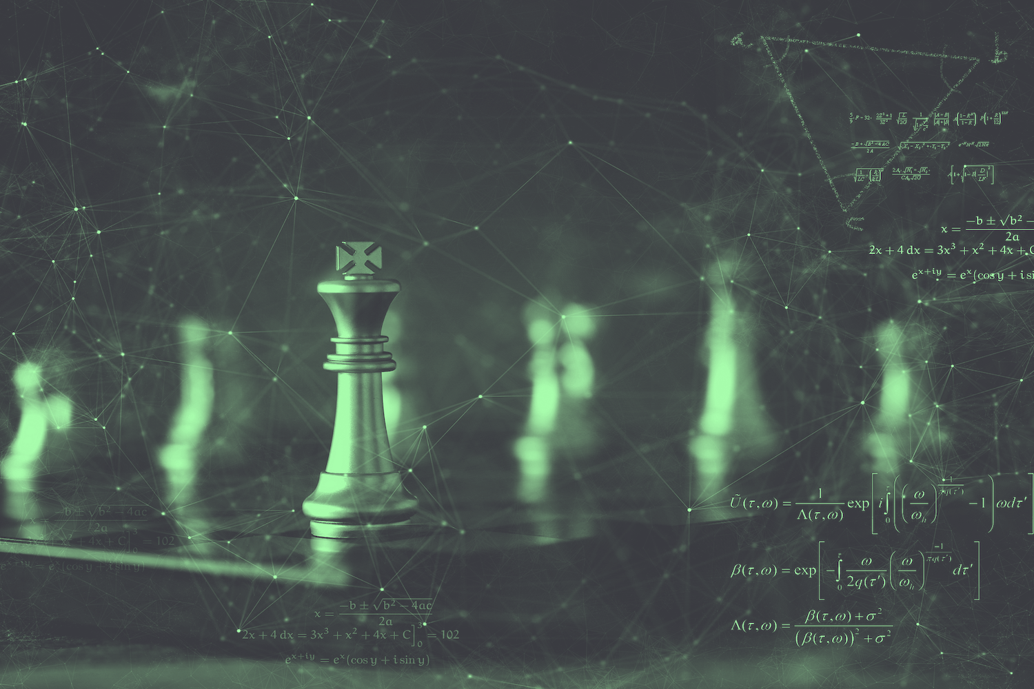 Chess pieces with a computer overlay