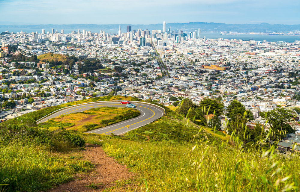 A view of downtown San Francisco from Twin Peaks.