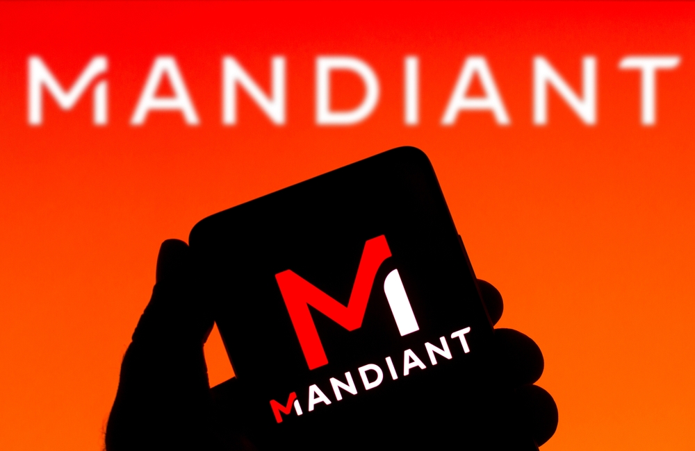 mandiant logo on an iphone