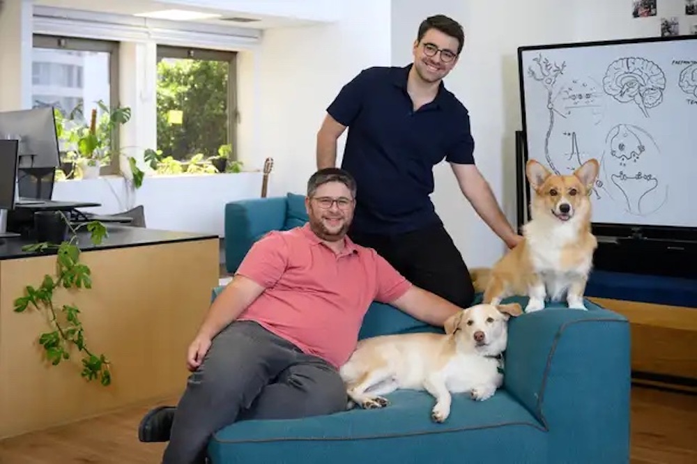 Sightfull founders Noam Liran and Alex Litvak and their dogs