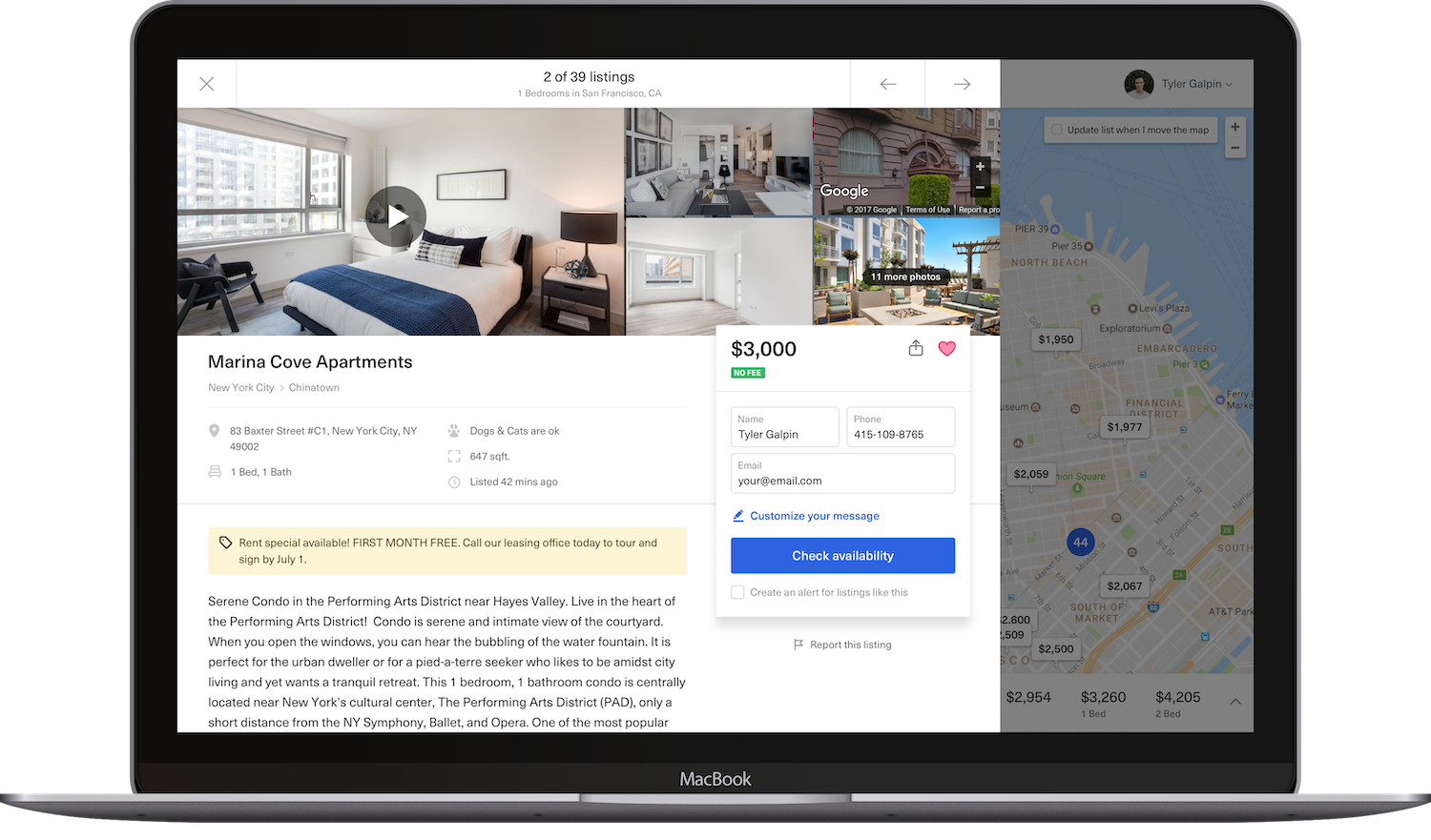 Zumper's listing view takes cues from Airbnb's.