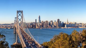A photo of the a San Francisco bridge is shown.